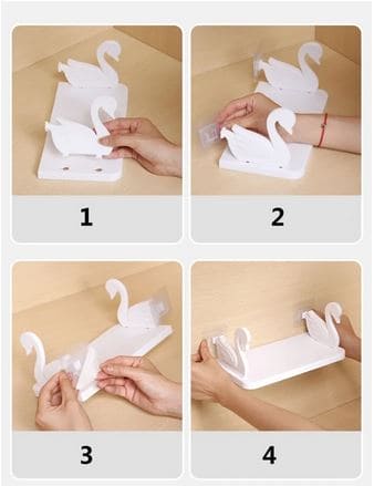 Swan Floating Shelf, Kitchen And Bathroom Storage Shelf, Multifunctional Storage Rack, Household Kitchen Bathroom Organizer Shelf, Wall Hanging Seasoning Storage Shelf, Wall Mounted Storage Organizer, Multipurpose Floating Shelf Swan Floating Shelf, Kitchen And Bathroom Storage Shelf, Multifunctional Storage Rack, Household Kitchen Bathroom Organizer Shelf, Wall Hanging Seasoning Storage Shelf, Wall Mounted Storage Organizer, Multipurpose Floating Shelf